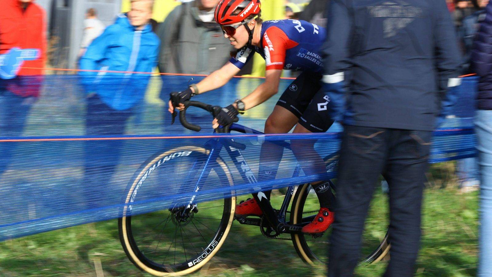Dutch Shirin van Anrooij pictured in action during the women's race during the Koppenbergcross, the first race (out of eight) of the X2O Badkamers trophy, in Melden, on Tuesday 01 November 2022. BELGA PHOTO DAVID PINTENS